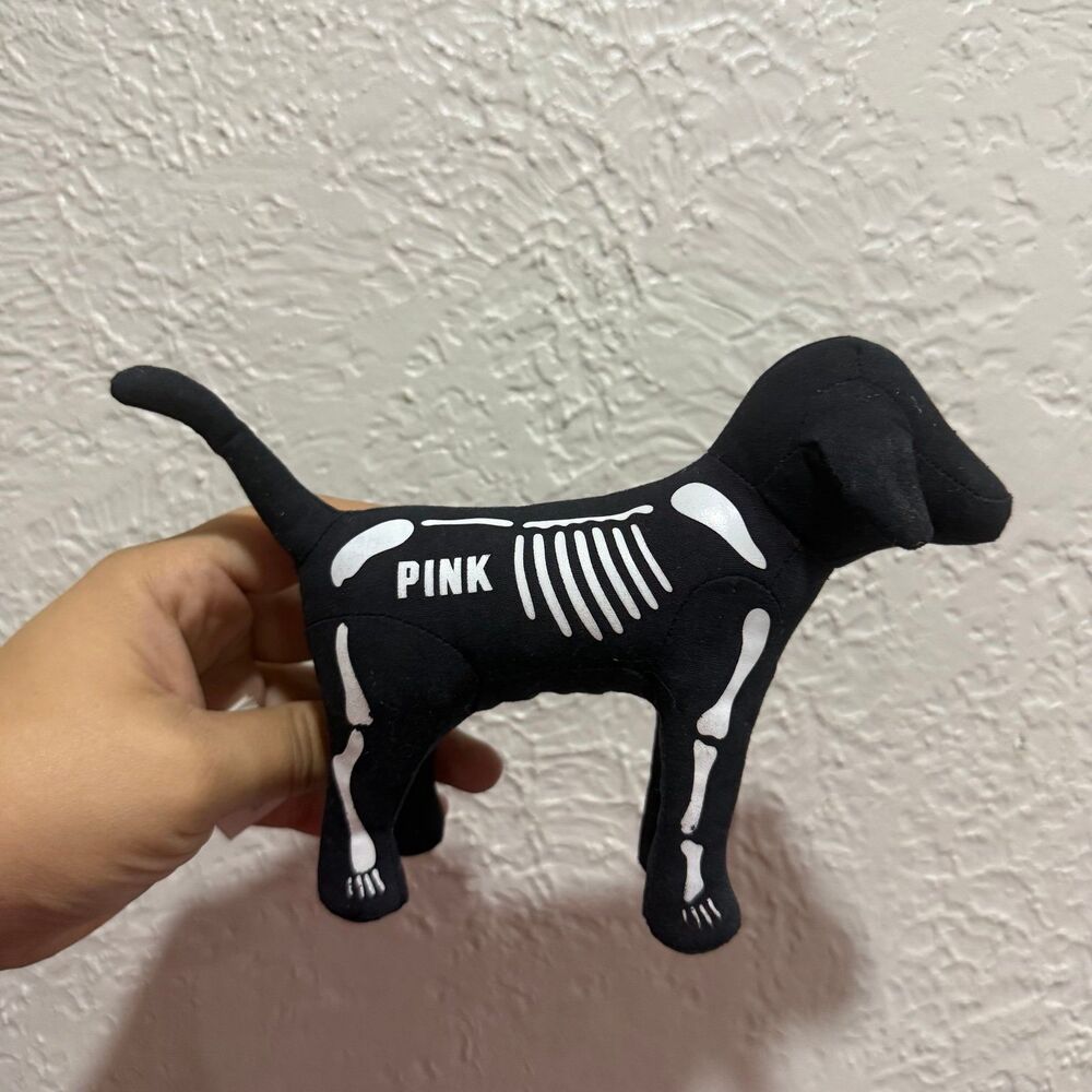 Victoria Secret PINK Skeleton Plush Dog Halloween Limited Edition Stuffed Toy